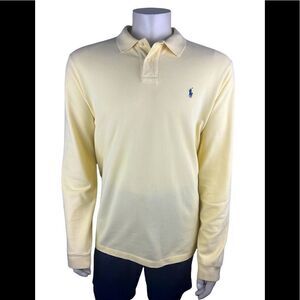 Long Sleeved Yellow Polo by Ralph Lauren in Pre-Loved Condition Custom Fit XXL